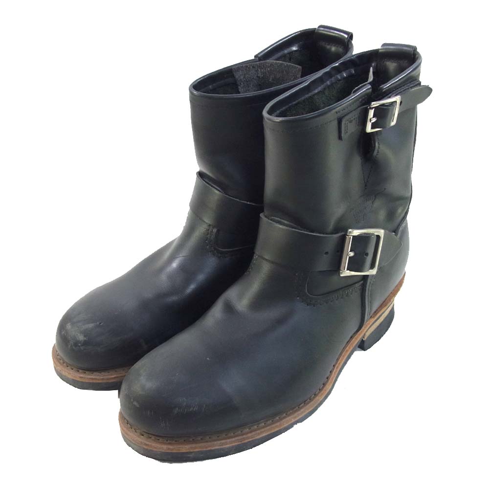 RED WING レッドウィング 2976 レザー ショート エンジニア ブーツ  ブラック系 8D【中古】
