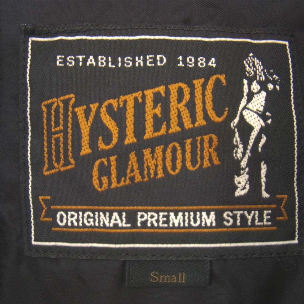 HYSTERIC GLAMOUR ヒステリックグラマー 02181AB02 DEVILS COCKTAIL デビルズ カクテル 総柄 レーヨン ジップアップ ジャケット ブラック系 S【美品】【中古】