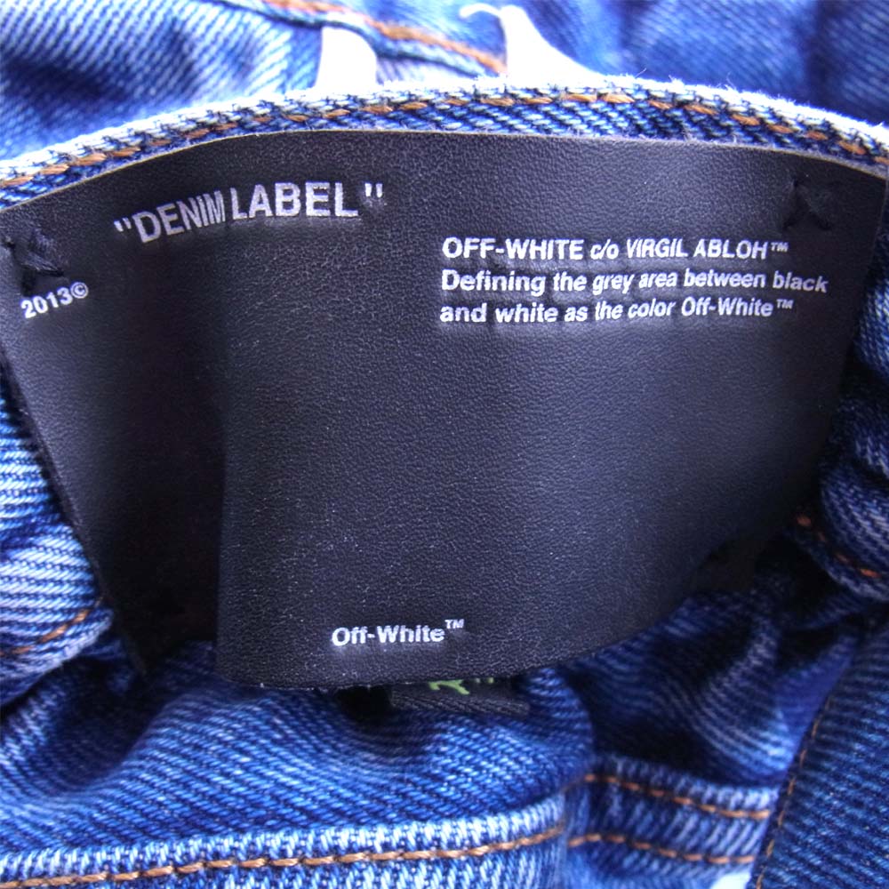 OFF-WHITE オフホワイト 国内正規品 omya005s19386025 Slim Jeans スリム デニム パンツ インディゴブルー系 29【中古】