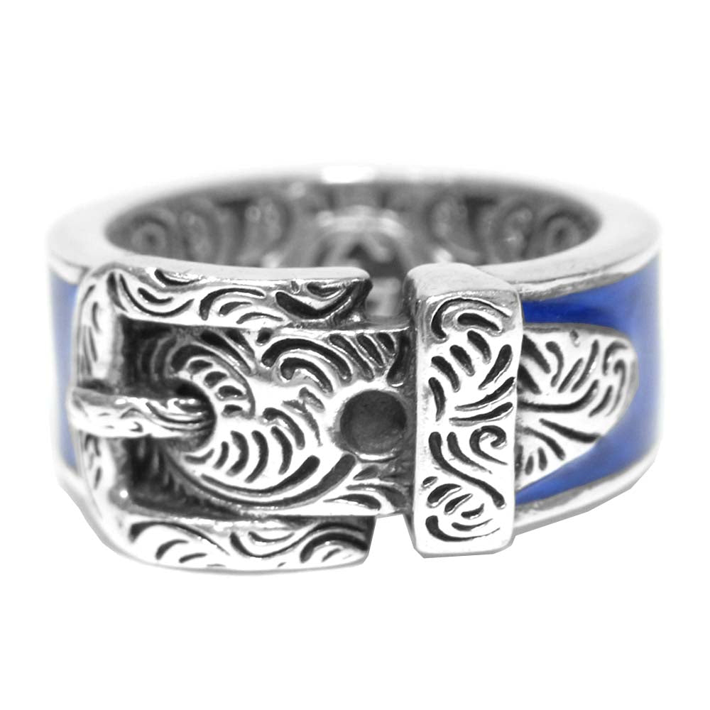 GUCCI グッチ  ガーデンリング キャットヘッド  シルバー系 ブルー系 実寸15号【中古】