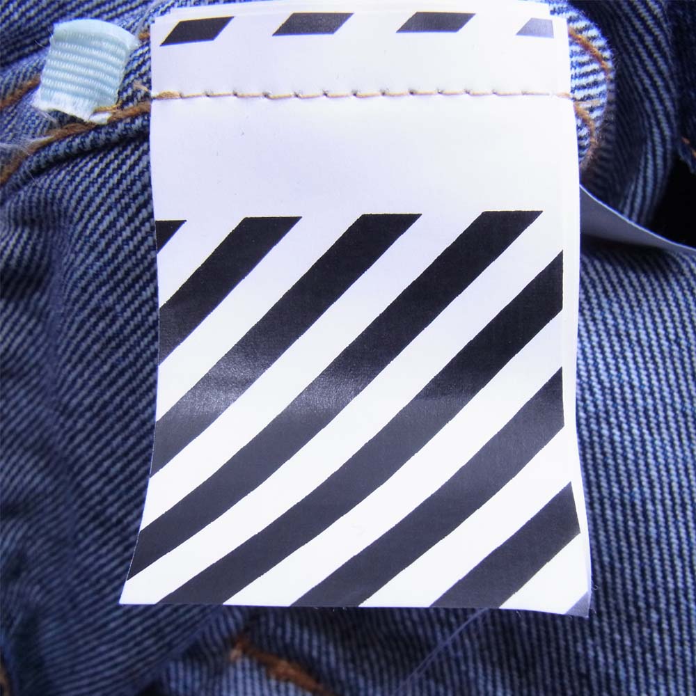 OFF-WHITE オフホワイト 国内正規品 omye009e18386001 EXAGGERATED DENIM JACK デニムジャケット インディゴブルー系 L【中古】