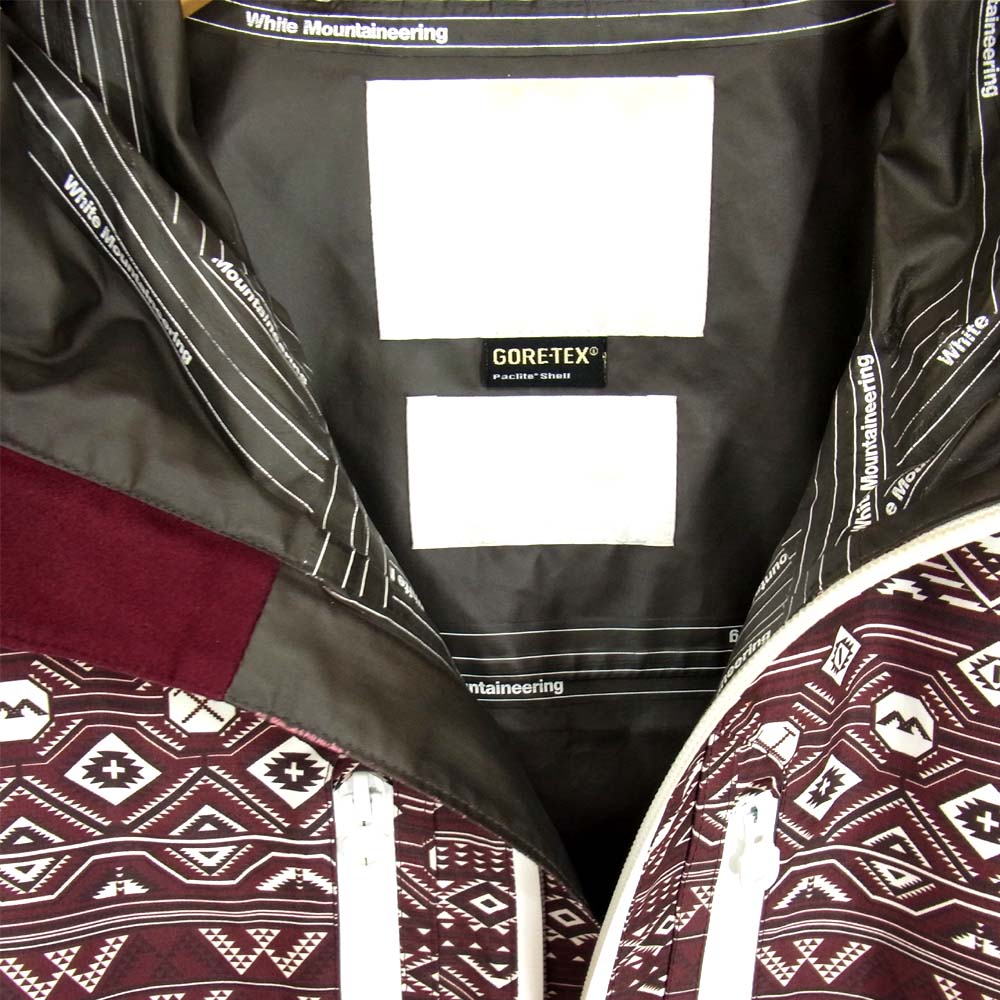 WHITE MOUNTAINEERING ホワイトマウンテニアリング WM1171201 GORE-TEX ゴアテックス オルテガ総柄 マウンテン パーカー ジャケット エンジ系 S【中古】