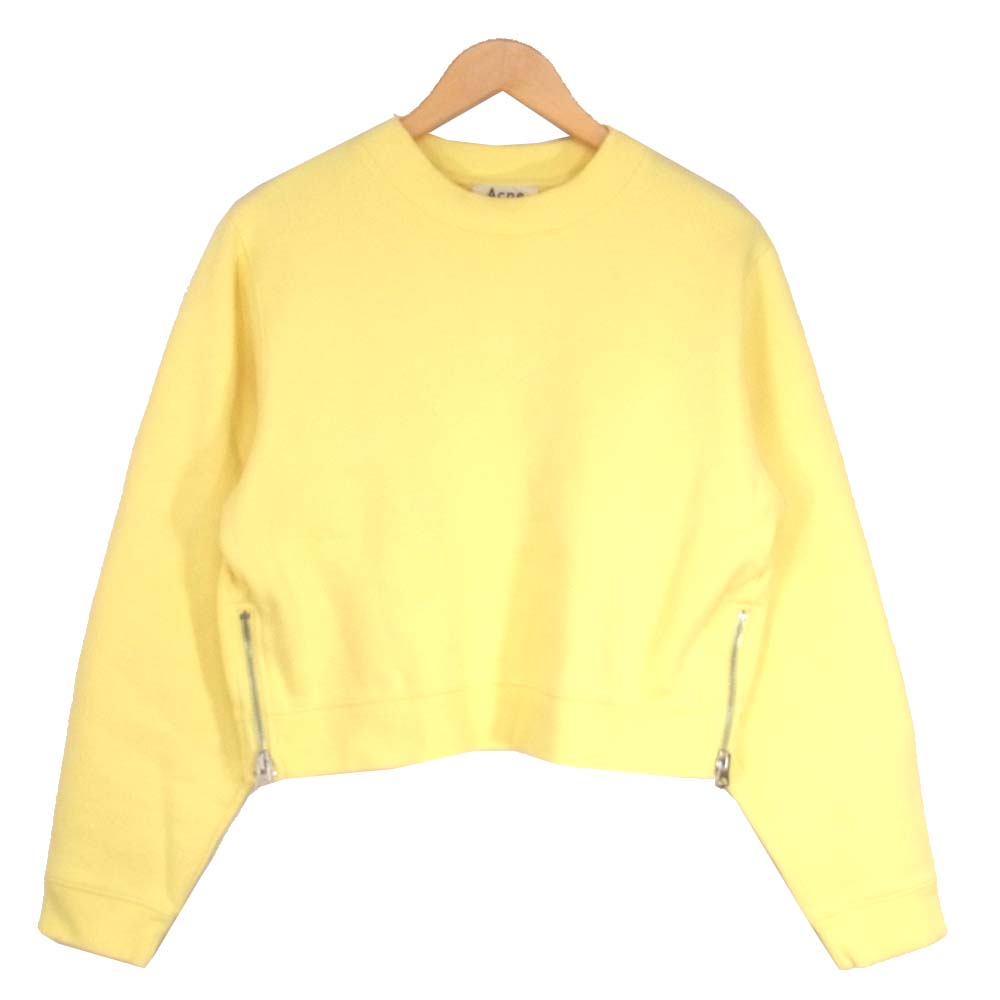 ACNE STUDIOS アクネストゥディオズ BIRD FL PSS15 サイドジップ モックネック 裏起毛 スウェット イエロー系 XS【美品】【中古】