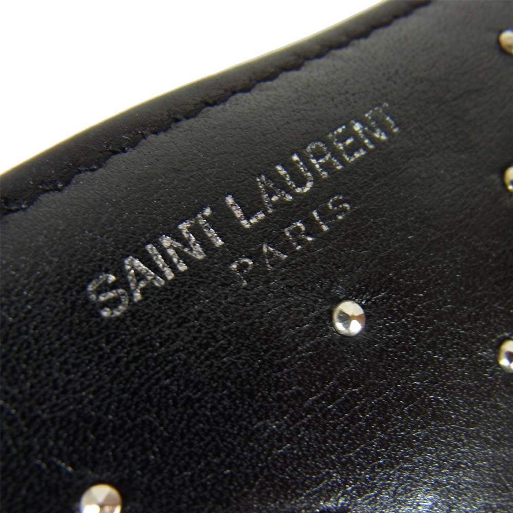 SAINT LAURENT サンローラン EPPY401213A 362760 BOOA2 YSL PFD SAINT L BOX C/MICRO STUDS スタッズ レザー ラウンドジップ 財布 ブラック系【中古】