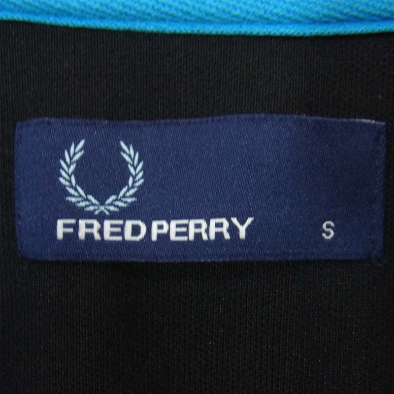 FRED PERRY フレッドペリー J6219 TWIN TAPE TRACK ロゴ刺? ツインタイプ トラック ジャケット ブラック系 S【中古】