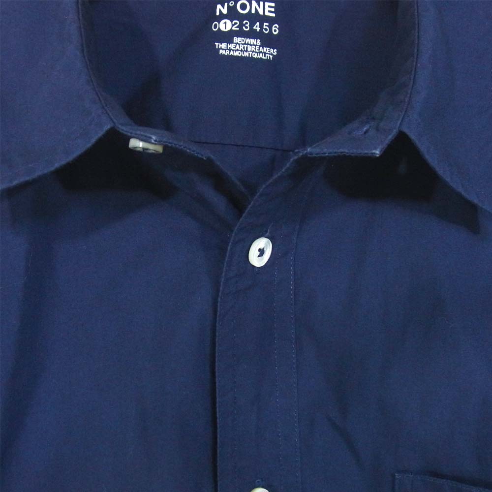 ベドウィン レギュラーカラー コットン 長袖 シャツ ネイビー系 1【中古】