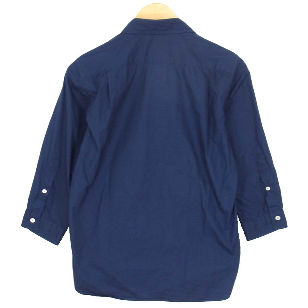 ベドウィン レギュラーカラー 七分丈 コットン シャツ ネイビー系 1【中古】