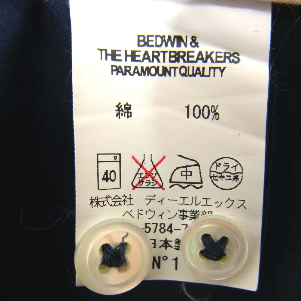 ベドウィン レギュラーカラー 七分丈 コットン シャツ ネイビー系 1【中古】