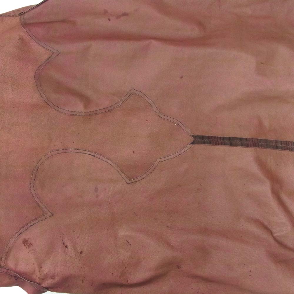 CHROME HEARTS クロムハーツ（原本無） CHクロスボール ボタン レザー チェック シャツ ダークブラウン系 M【中古】