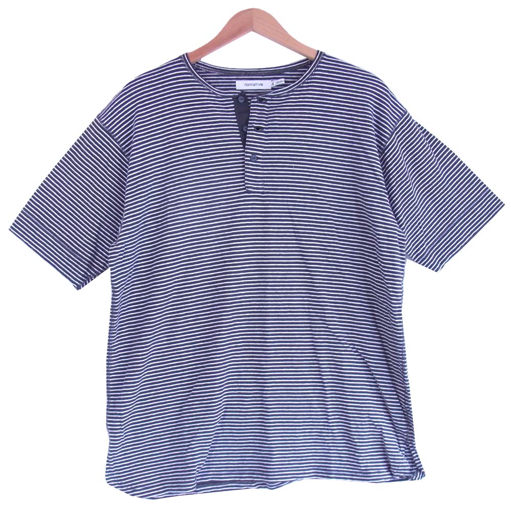 nonnative ノンネイティブ 20SS NN-C3731 DWELLER HENLEY NECK S/S TEE ヘンリーネック 半袖 Tシャツ 黒×白 4【中古】