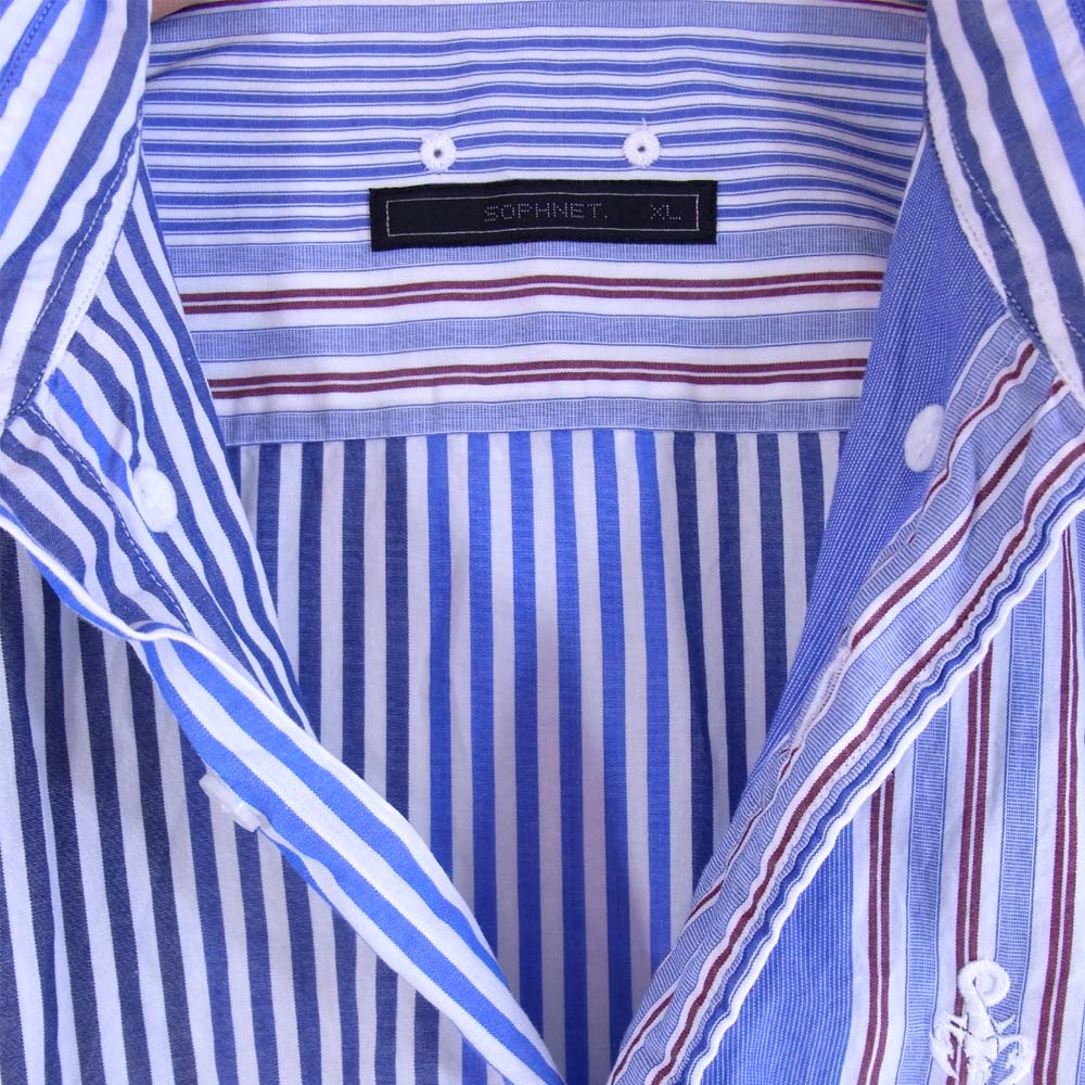 SOPHNET. ソフネット 20SS SOPH-200050 STANDARD BIG B.D SHIRT スタンダード ビッグ ストライプ シャツ マルチカラー系 XL【美品】【中古】