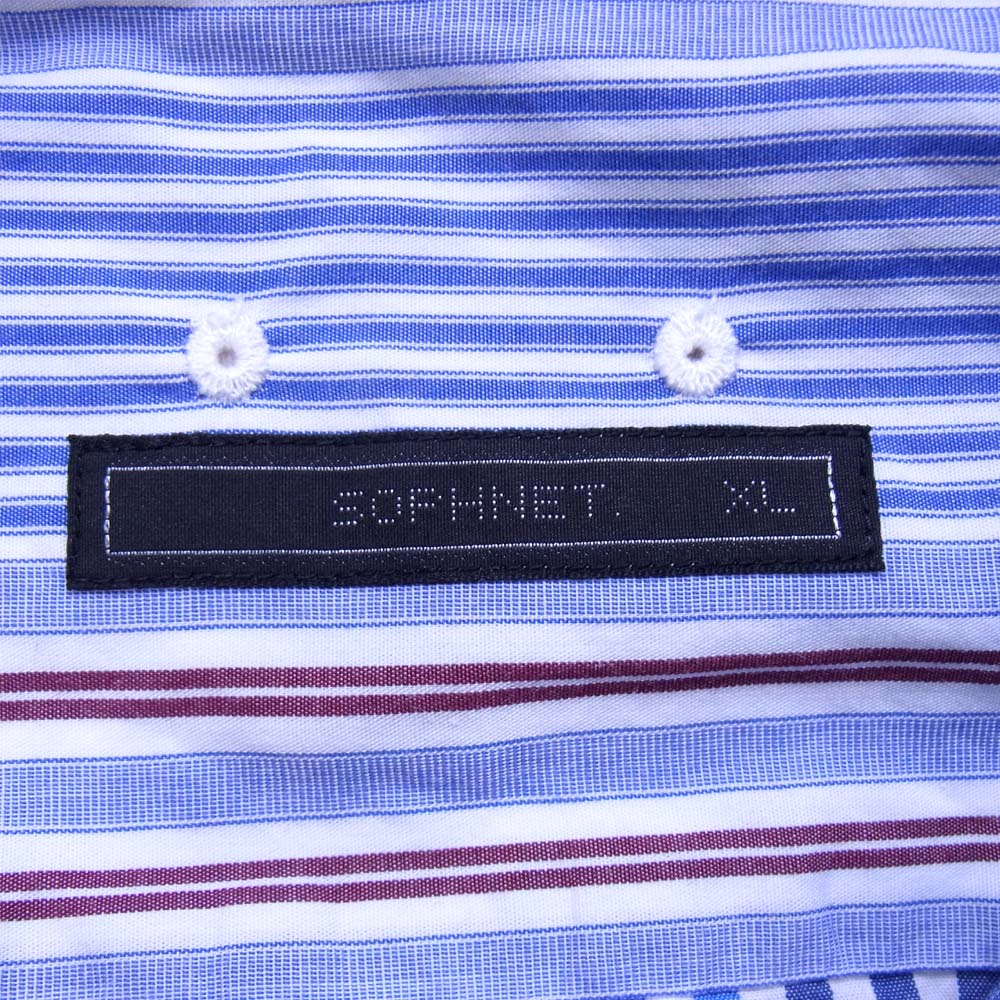 SOPHNET. ソフネット 20SS SOPH-200050 STANDARD BIG B.D SHIRT スタンダード ビッグ ストライプ シャツ マルチカラー系 XL【美品】【中古】