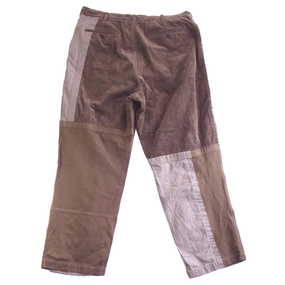 COMME des GARCONS HOMME コムデギャルソンオム 20AW HF-P008 コーデュロ ダック 生地 合わせ 異素材 ボックス型 パンツ ベージュ系 L【美品】【中古】