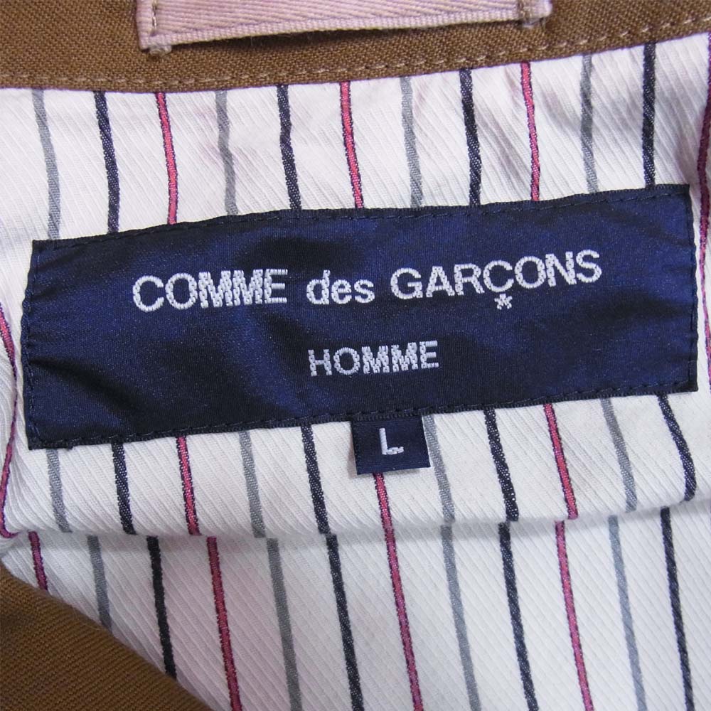 COMME des GARCONS HOMME コムデギャルソンオム 20AW HF-J007 コーデュロ ダック 生地 合わせ 異素材 ボックス型 3B テーラード ジャケット ベージュ系 L【美品】【中古】