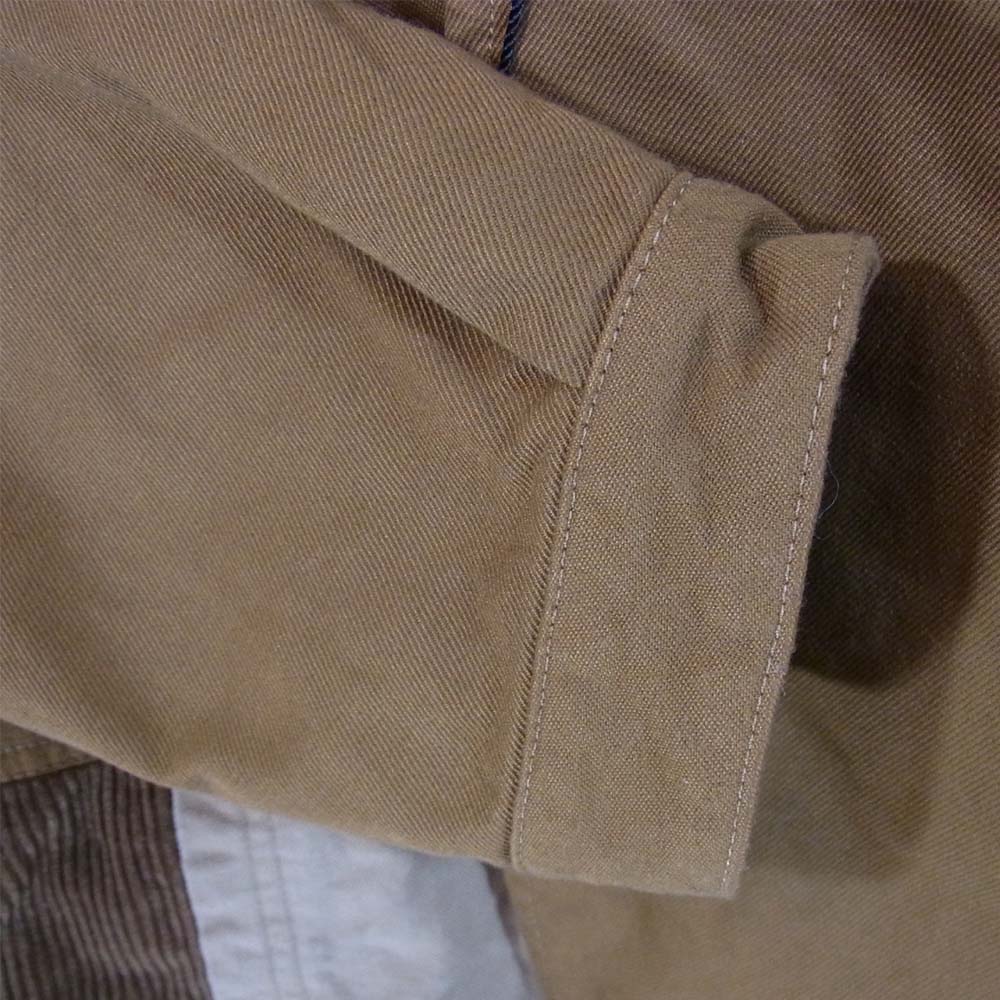 COMME des GARCONS HOMME コムデギャルソンオム 20AW HF-J007 コーデュロ ダック 生地 合わせ 異素材 ボックス型 3B テーラード ジャケット ベージュ系 L【美品】【中古】