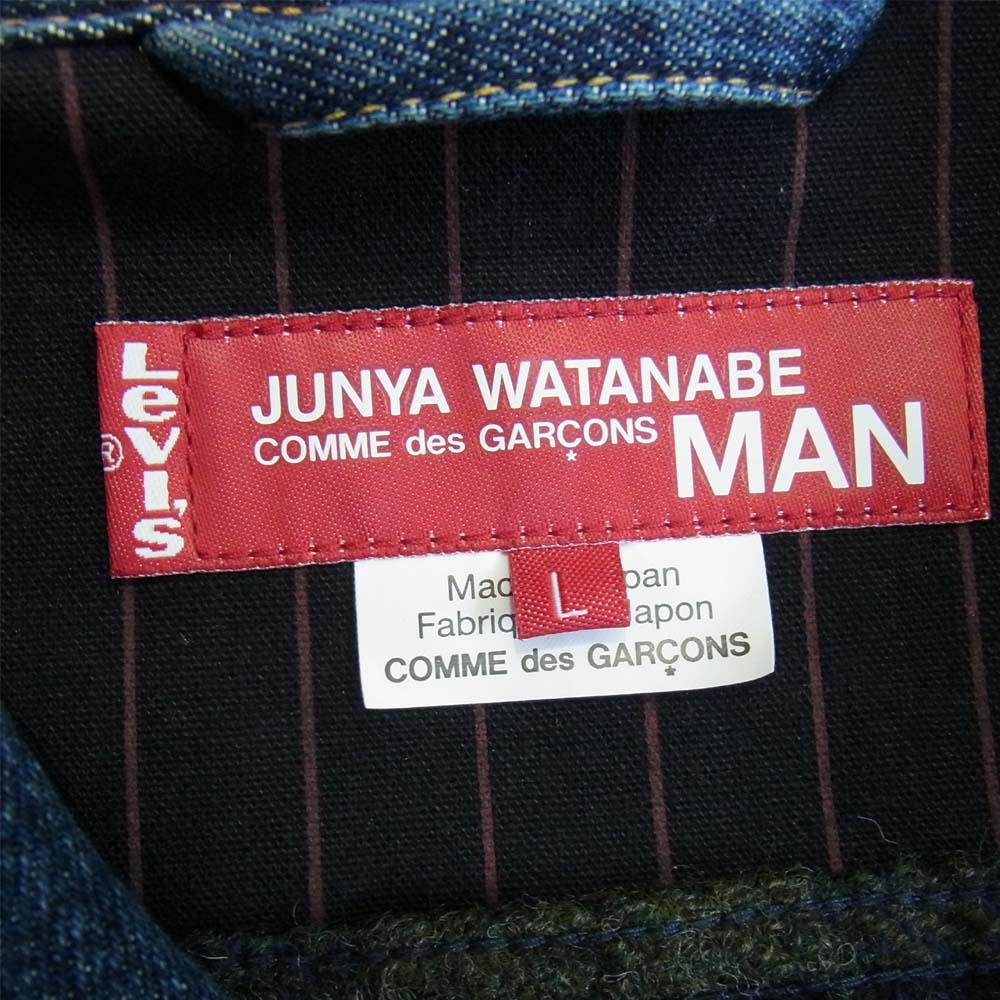 ジュンヤワタナベ 20AW  WF-J201 リーバイス Levis ウール ツイル チェック 3rdタイプ デニム ジャケット インディゴブルー系 L【新古品】【未使用】【中古】
