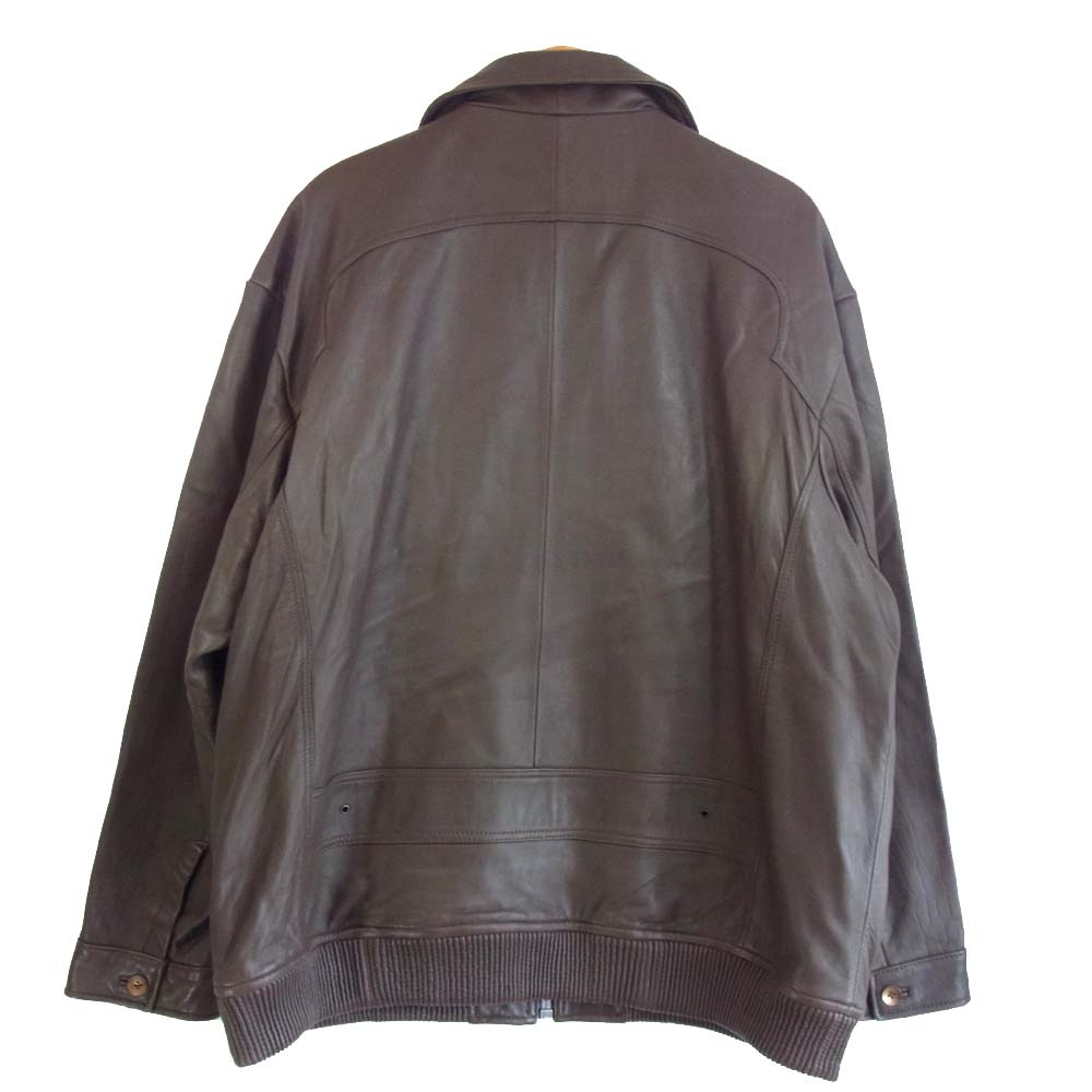 キャニオンデシェリー 8591027 羊革 ラムレザー フライト ジャケット ブラウン系 ４L【中古】