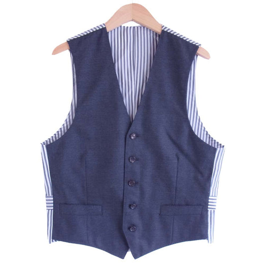 THOM BROWNE トムブラウン 0113D8005 国内正規品 バックベルト ストライプ クラシック ベスト グレー系【中古】