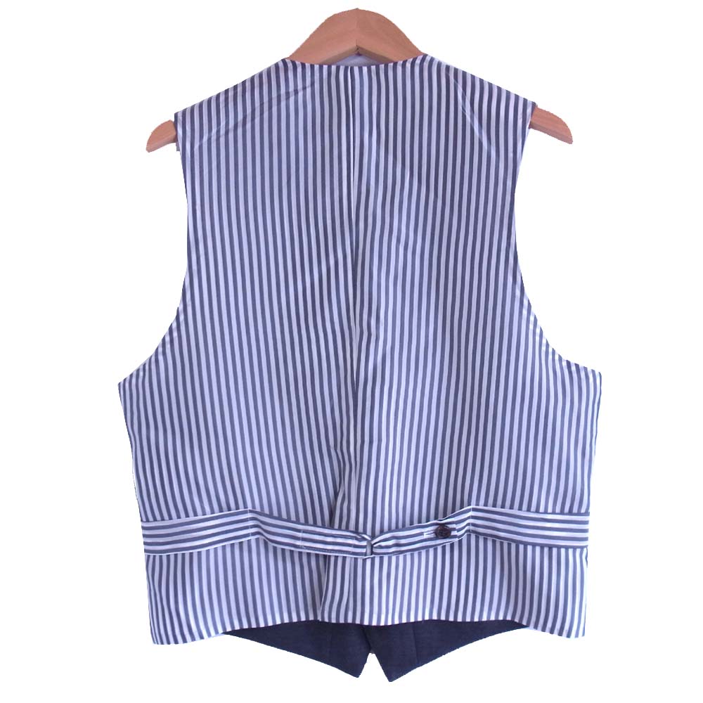 THOM BROWNE トムブラウン 0113D8005 国内正規品 バックベルト ストライプ クラシック ベスト グレー系【中古】