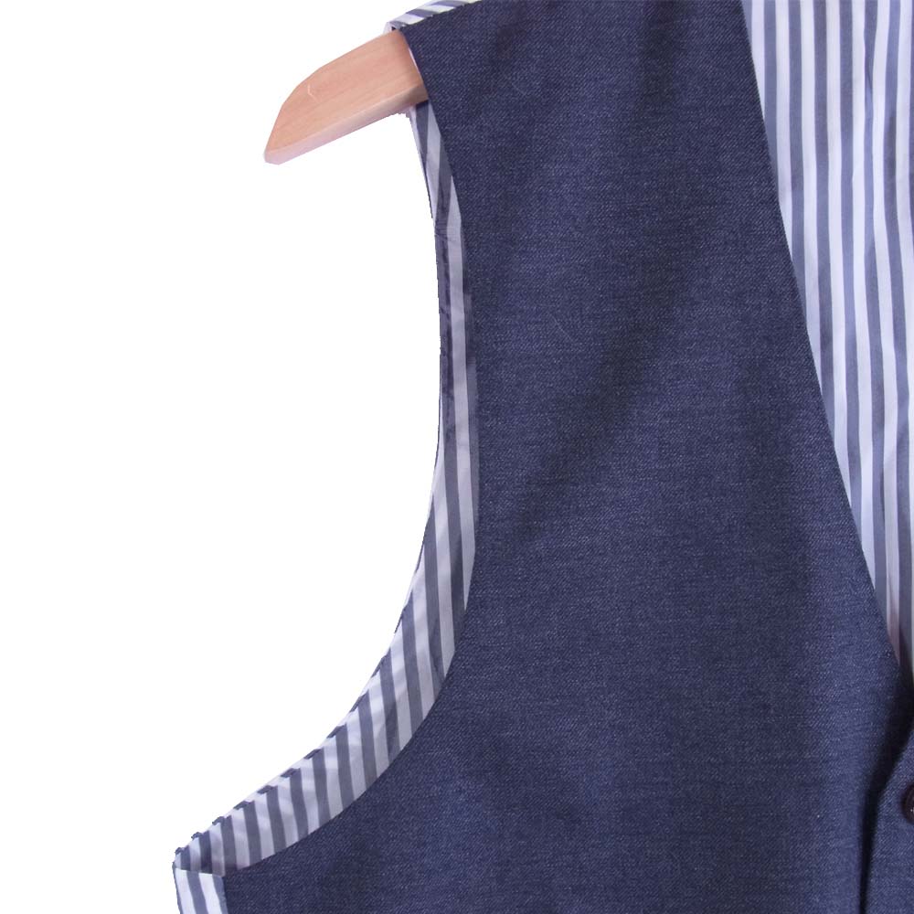 THOM BROWNE トムブラウン 0113D8005 国内正規品 バックベルト ストライプ クラシック ベスト グレー系【中古】