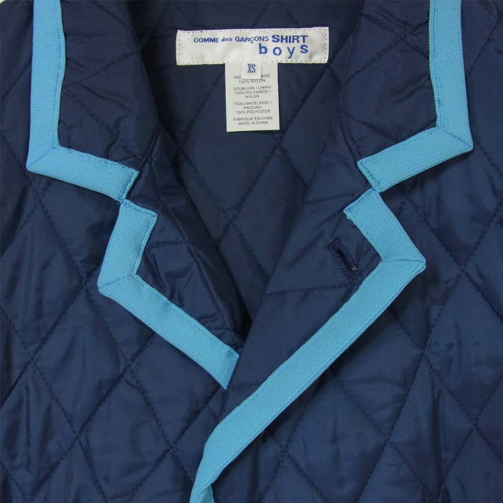 COMME des GARCONS コムデギャルソン 16AW W24904 シャツボーイ SHIRT BOYS quilted nylon taffetas キルティング ナイロン ジャケット ブルー系 XS【美品】【中古】