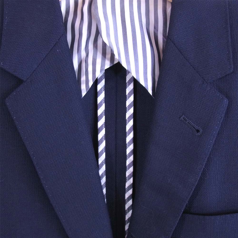 THOM BROWNE トムブラウン 国内正規品 本切羽 トリコロール 3B テーラード ジャケット ネイビー系 00【中古】