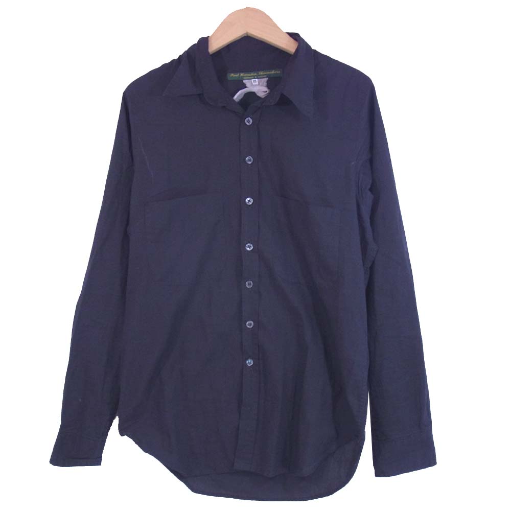 Paul Harnden ポールハーデン 両胸ポケット コットン シャツ ネイビー系 XS【中古】