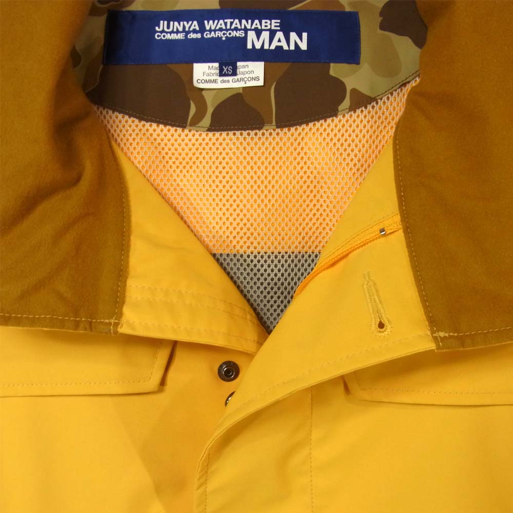 COMME des GARCONS コムデギャルソン 19SS WC-J016 ジュンヤワタナベ JUNYA WATANABE AD2018 ナイロン タフタ ジャケット イエロー系 XS【美品】【中古】