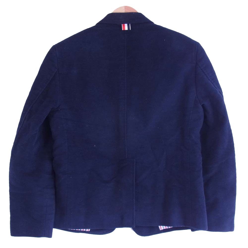 THOM BROWNE トムブラウン 01103I1014 国内正規品 本切羽 トリコロール 3B ベロア テーラード ジャケット ネイビー系 00【中古】