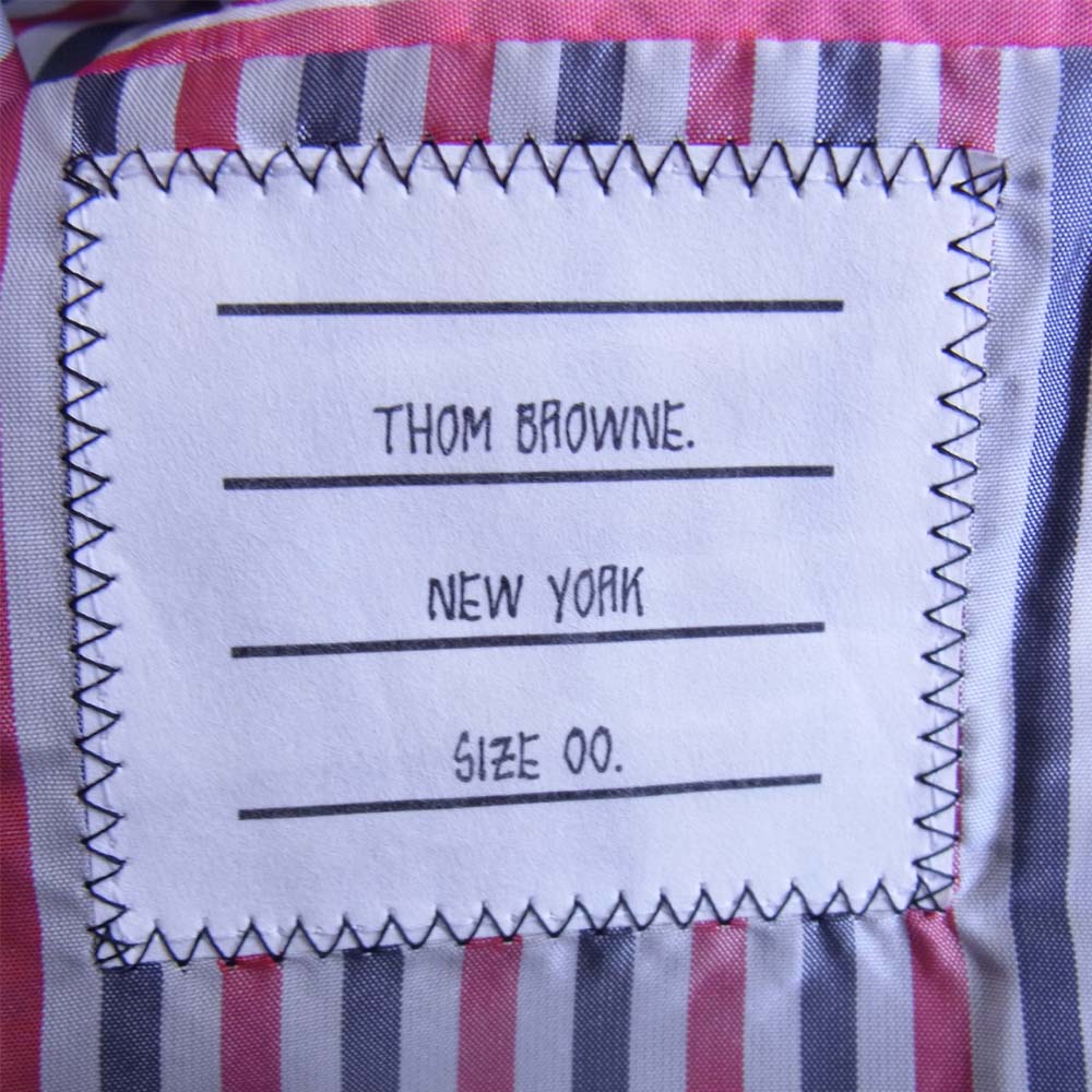 THOM BROWNE トムブラウン 01103I1014 国内正規品 本切羽 トリコロール 3B ベロア テーラード ジャケット ネイビー系 00【中古】