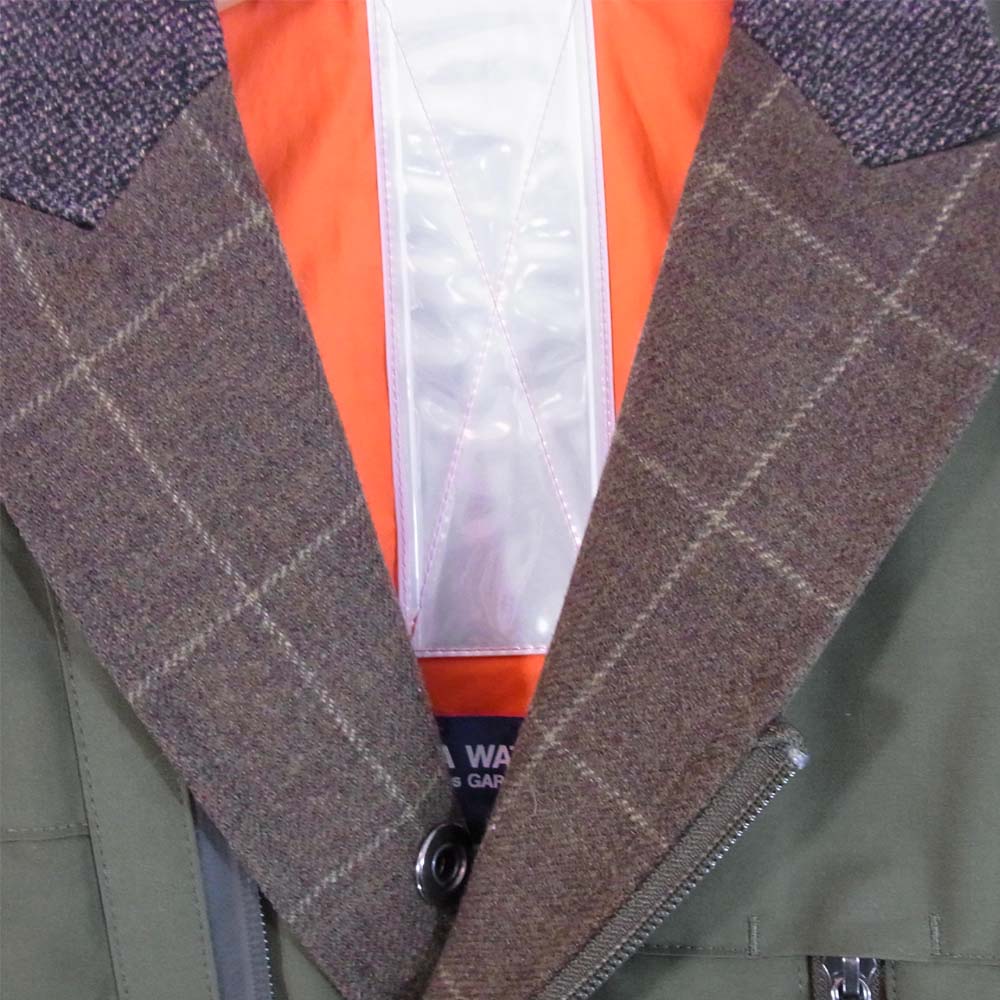 COMME des GARCONS コムデギャルソン WB-J008 ジュンヤワタナベ JUNYA WATANABE AQ2018 異素材切替 リフレクター リバーシブル  ジャケット カーキ系 XS【美品】【中古】