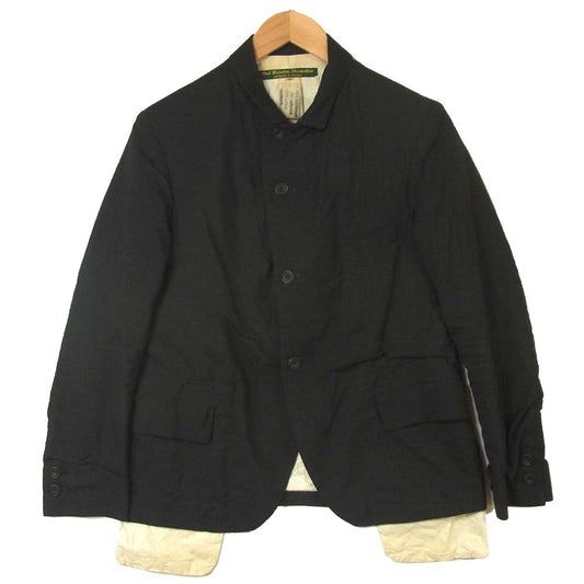 Paul Harnden ポールハーデン Men's Blazer Jacket カシミヤ混ウール グレンチェック ブレザー ジャケット ダークグレー系 XS【中古】