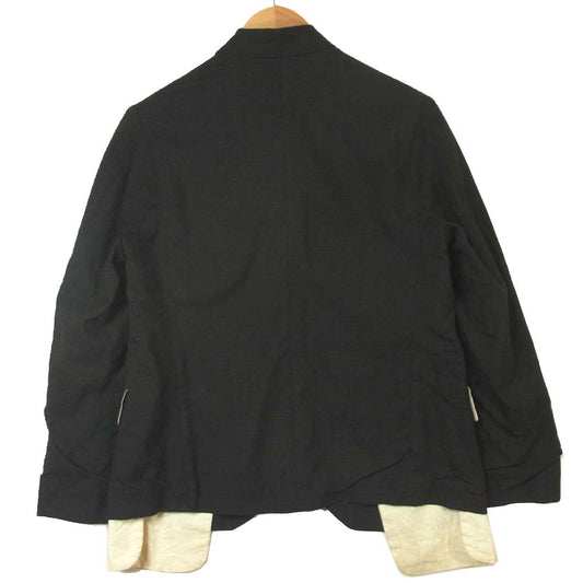 Paul Harnden ポールハーデン Men's Blazer Jacket カシミヤ混ウール グレンチェック ブレザー ジャケット ダークグレー系 XS【中古】