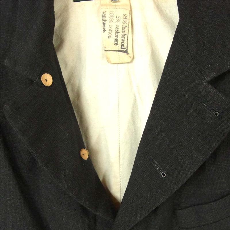 Paul Harnden ポールハーデン Men's Blazer Jacket カシミヤ混ウール グレンチェック ブレザー ジャケット ダークグレー系 XS【中古】