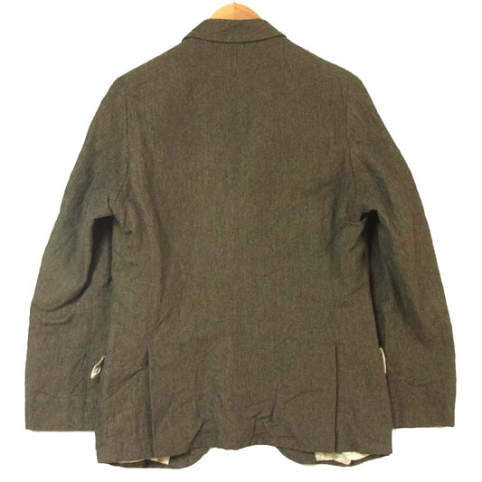 Paul Harnden ポールハーデン Men's Blazer Jacket ウール リネン ブレザー ジャケット グレーヘリンボーン グレー系 S【中古】