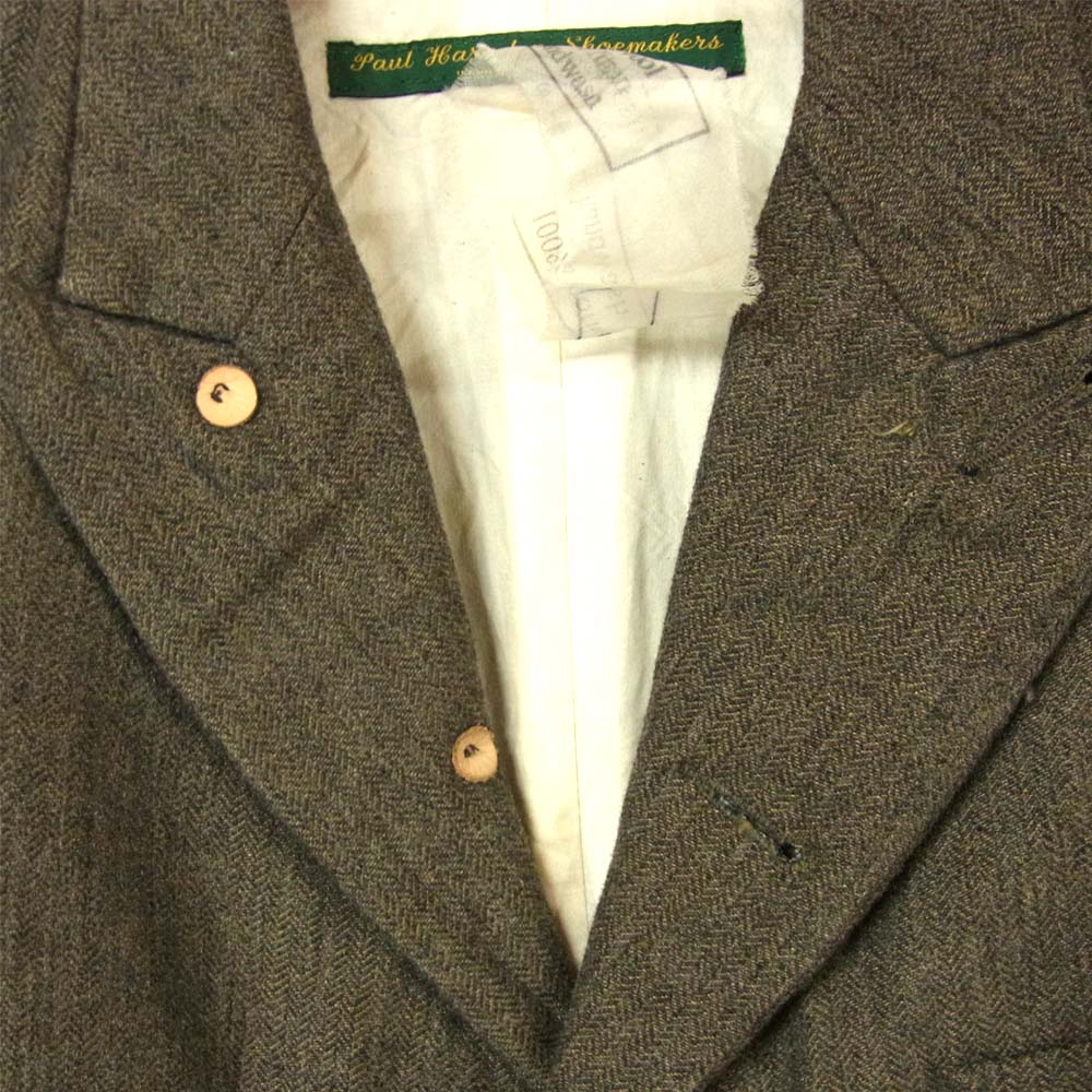 Paul Harnden ポールハーデン Men's Blazer Jacket ウール リネン ブレザー ジャケット グレーヘリンボーン グレー系 S【中古】