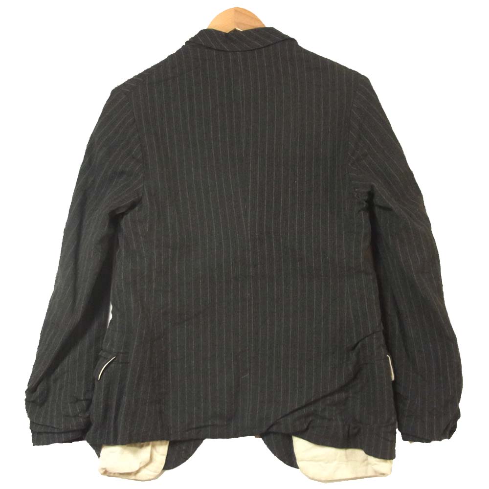 Paul Harnden ポールハーデン Men's Blazer Jacket ウール ストライプ ブレザー ジャケット グレー系 XS【中古】