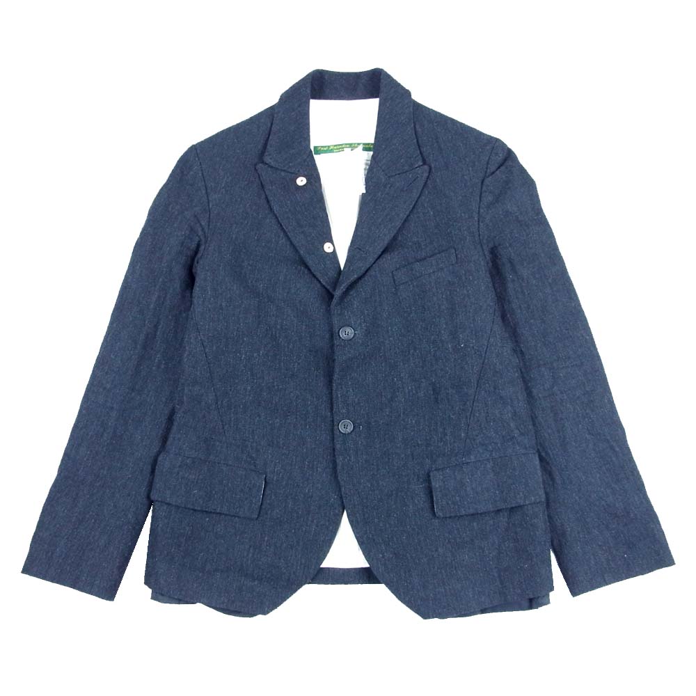 Paul Harnden ポールハーデン Men's Blazer Jacket ウールリネン ブレザー ジャケット ブラック グレー系 XS【美品】【中古】