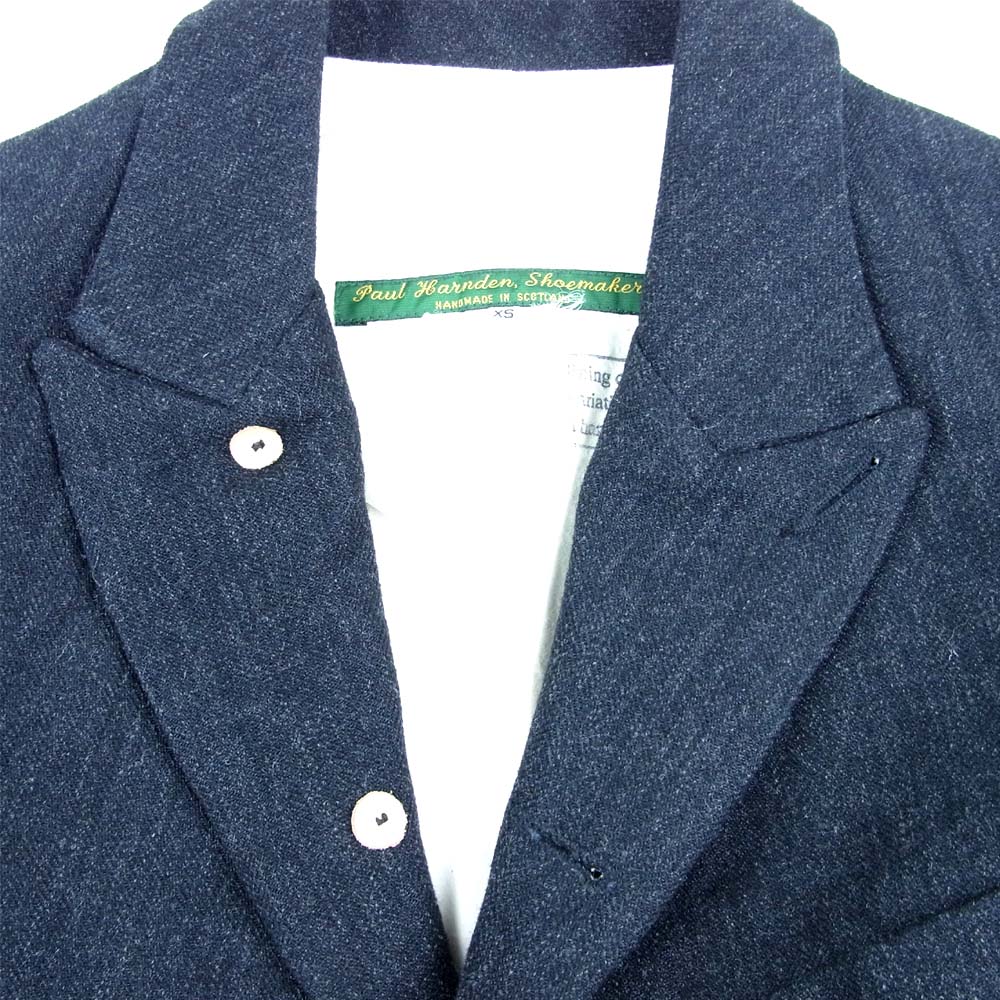 Paul Harnden ポールハーデン Men's Blazer Jacket ウールリネン ブレザー ジャケット ブラック グレー系 XS【美品】【中古】
