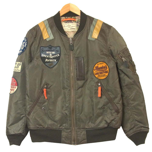 AVIREX アヴィレックス 6122043 MA-1 WAPPEN MODIFIED フライト ジャケット カーキ系 L【中古】