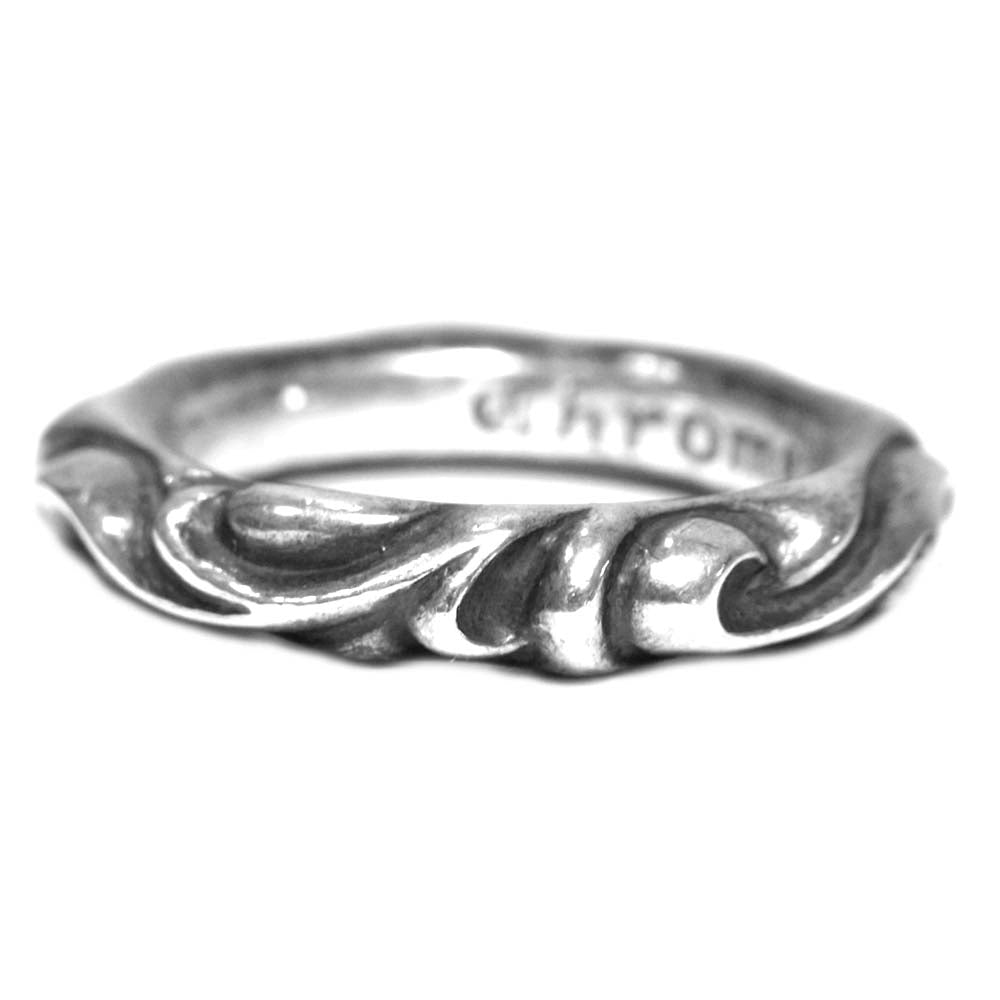 CHROME HEARTS クロムハーツ（原本無） SCRL BAND スクロール バンド リング シルバー系 実寸14号【中古】