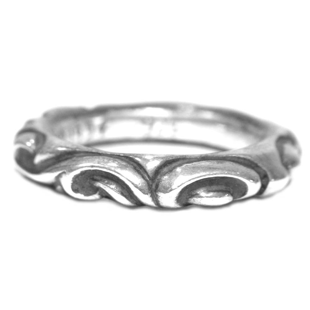 CHROME HEARTS クロムハーツ（原本無） SCRL BAND スクロール バンド リング シルバー系 実寸14号【中古】