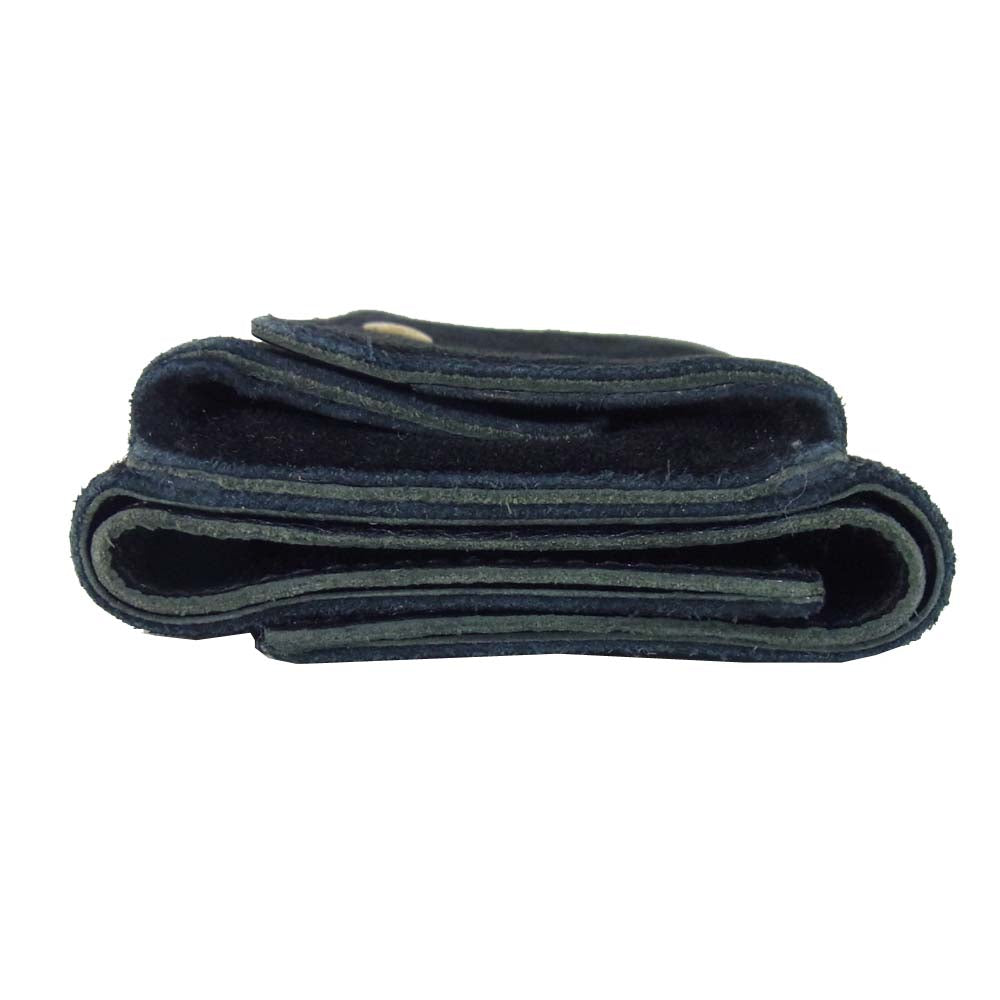 IL BISONTE イルビゾンテ C0940 レザー スエード 三つ折り 財布 ウォレット ブラック系【中古】