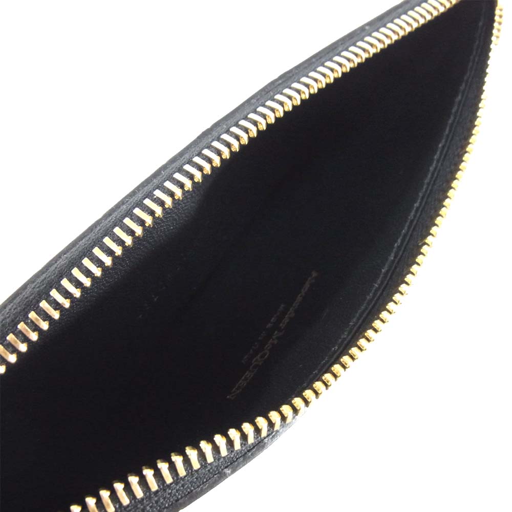 Alexander McQueen アレキサンダーマックイーン スカル フラット 型押し ジップ ウォレット ブラック系【美品】【中古】
