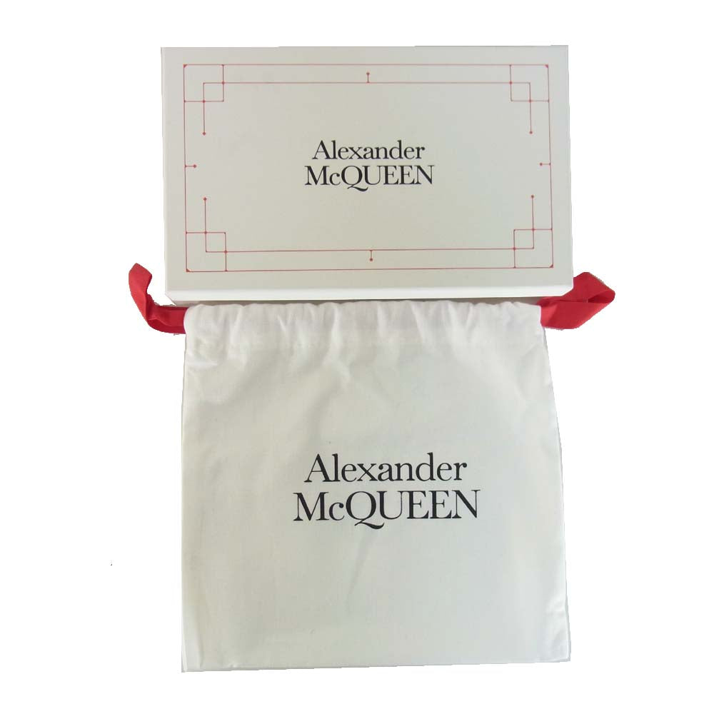 Alexander McQueen アレキサンダーマックイーン スカル フラット 型押し ジップ ウォレット ブラック系【美品】【中古】