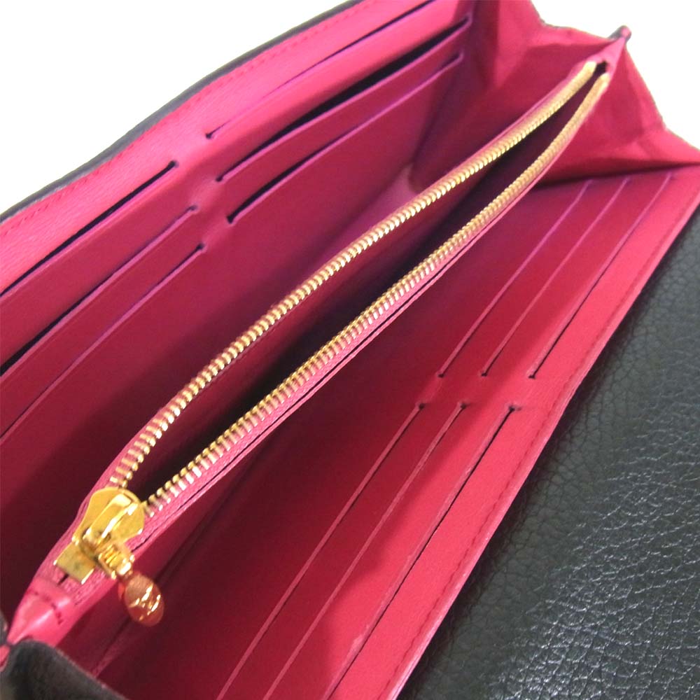 LOUIS VUITTON ルイ・ヴィトン M61248 ポルトフォイユ カプシーヌ レザー 長財布 ブラック系【中古】