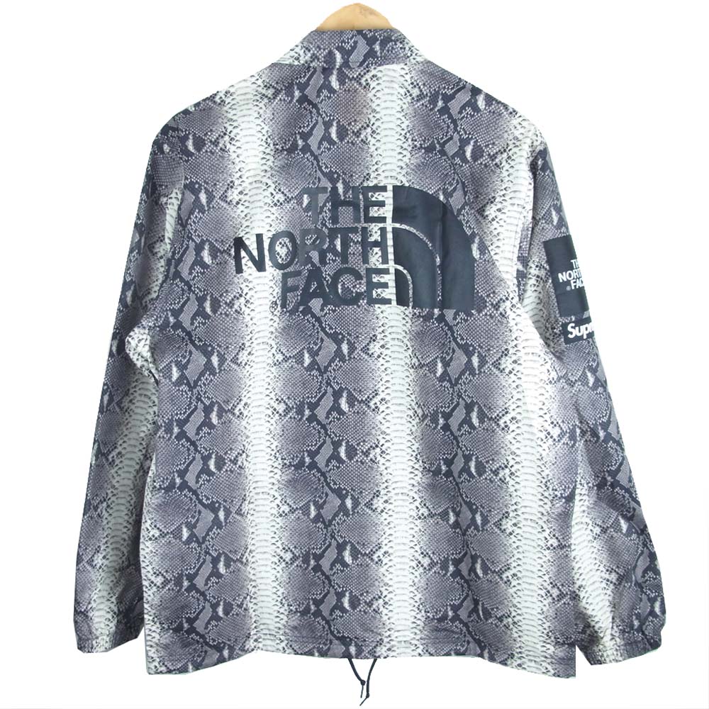 Supreme シュプリーム 18SS × ノースフェイス THE NORTH FACE Snakeskin Taped Seam Coaches Jacket スネーク総柄テープドシームコーチ ブラック系 ホワイト系 M【美品】【中古】