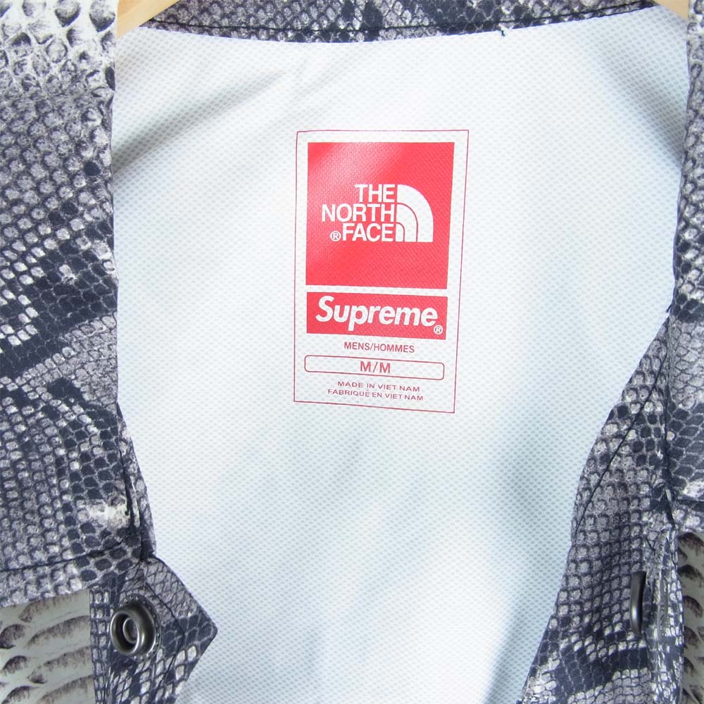 Supreme シュプリーム 18SS × ノースフェイス THE NORTH FACE Snakeskin Taped Seam Coaches Jacket スネーク総柄テープドシームコーチ ブラック系 ホワイト系 M【美品】【中古】
