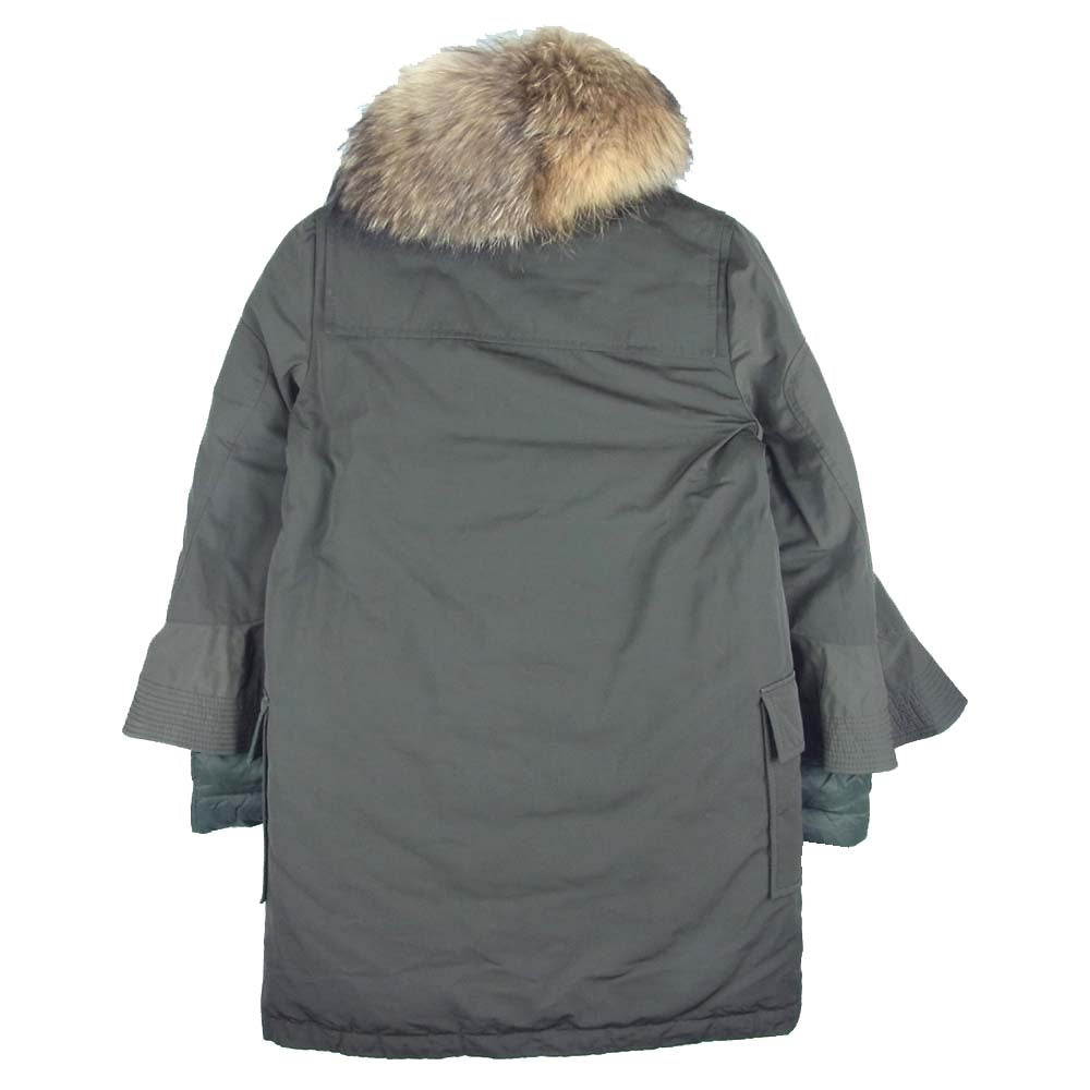 MONCLER モンクレール SACAI サカイ SHIO ラクーン ファー コート カーキ系 1【中古】