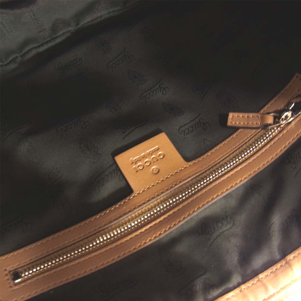 GUCCI グッチ 232962 シマ GGツインズ レザー ショルダー バッグ ブラウン系【新古品】【未使用】【中古】